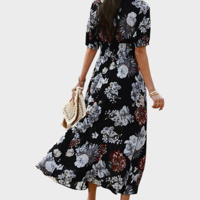 Maria | Chic Floral Dress with Puff Sleeves